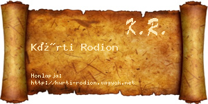 Kürti Rodion névjegykártya